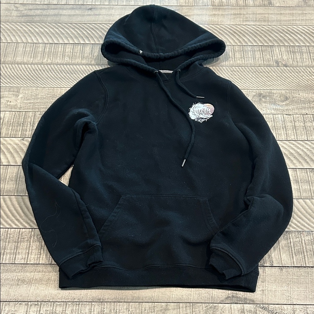 Volcom Black Pullover Hoodie with Small Chest Crest